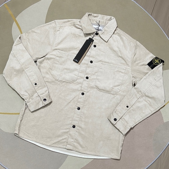 Stone Island Corduroy Armband Buttoned Peak Collar Jacket - Picture 1 of 7